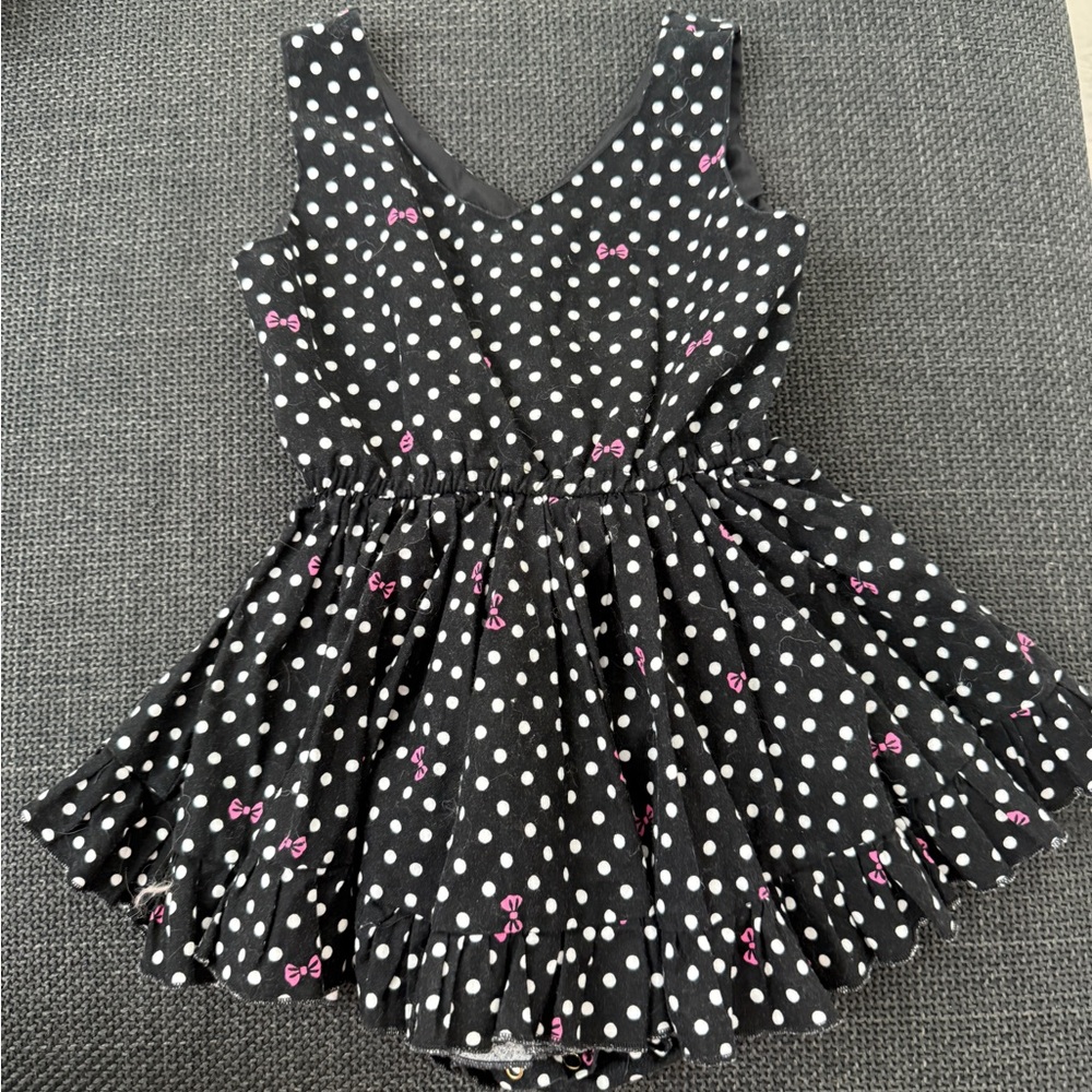 Polka Dot Sleeveless Kids Dress - Black and White